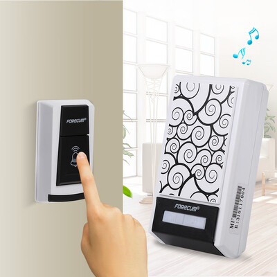 

1x Wireless Home Security Doorbell Unique Pattern Design Door Bell W 1 Receiver2 Receivers Wireless Doorbell Waterproof
