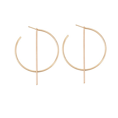 

EK156 New Exaggerated Big Alloy Hoop Earrings For Women Round Circle Pendant Long Earrings Brincos Punk Jewelry Party Girl Gift