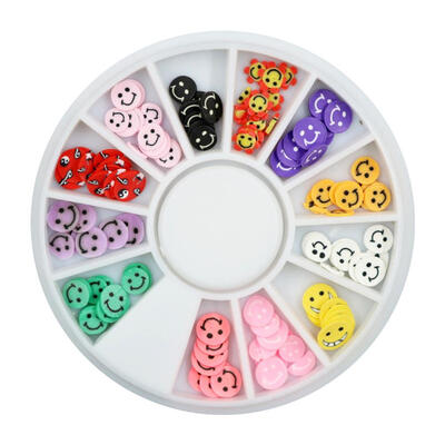 

Smile Face Soft Clay Patch DIY Handmade Nail Art Rhinestone Tray Ornaments​