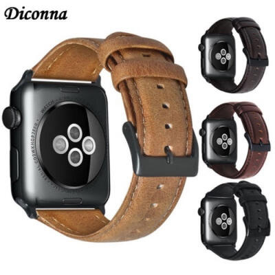 

Genuine Leather Wrist Band Strap For Apple Watch 1234 iWatch 38424044mm