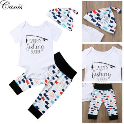 

3PCS Newborn Kid Baby Girl Boy Outfit Clothes Romper Bodysuit Pants Leggings Set