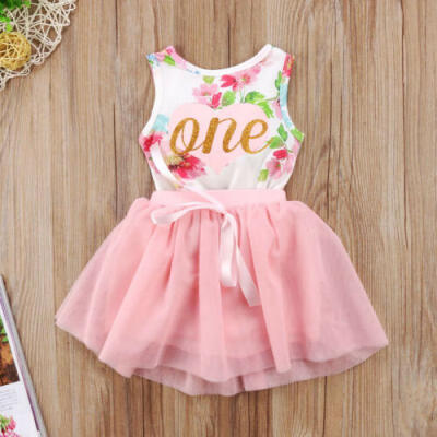 

Newborn Baby Girls Princess Floral Romper Tulle Tutu Dress Sundress Outfits Mon