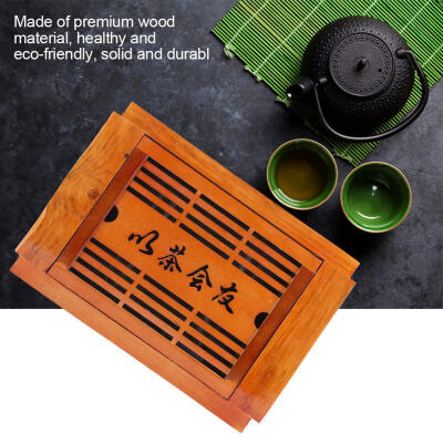 

Greensen Solid Wood Tea Table Drainage Water Storage Chinese GongFu Tea Serving Tray for Home Office