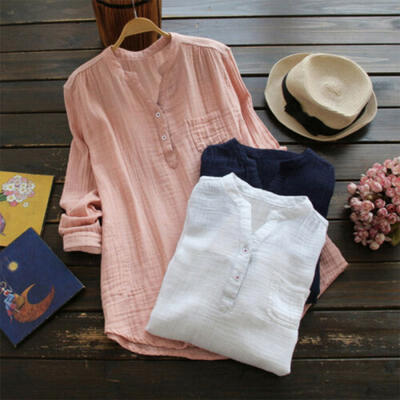 

US Fashion Womens Long Sleeve Loose Blouse Casual Shirt Summer Tops T-Shirt