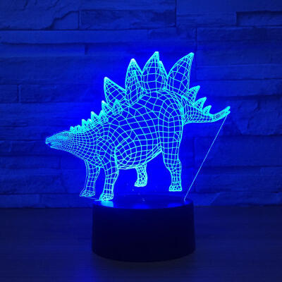 

New Stegosaurus 3D Table Lamp Visual Light 7 Color Touch Color LED USB Desk Night Lights