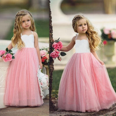 

Girls Dress Princess Wedding Party Kids Costume Baby Girls Clothes Children Clothing 2-7Y