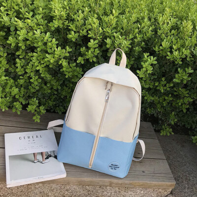 

Tailored New Casual Neutral Shoulder Bag Color Student Bag Large Zipper Canvas Backpack