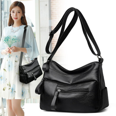 

Tailored Fashion Ladies Soft Leather Large-Capacity Shoulder Bag Messenger Bag Mummy Bag