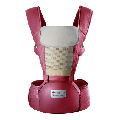 

Babycare breathable multi-function baby sling front hug baby waist stool four seasons baby holding belt 9821 Mansa Red
