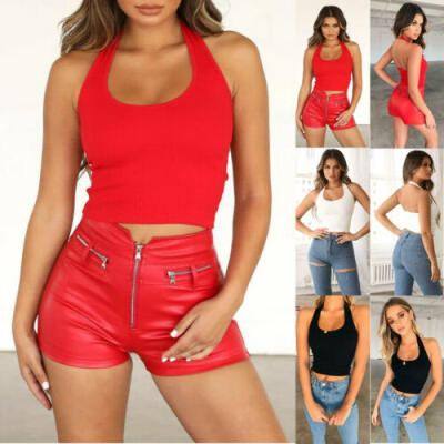 

Sexy Women Ladies Casual Halter Tank Tops Vest Blouse Sleeveless Crop Tops Shirt