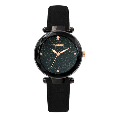 

RM Fashion Starry Sky Mosaic Diamond Leather Belt Watch Woman Quartz Watch