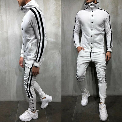 

SUNSIOM Men Tracksuit Jogging Top Bottom Sport Sweat Suit Trousers Hoodie Coat Pant
