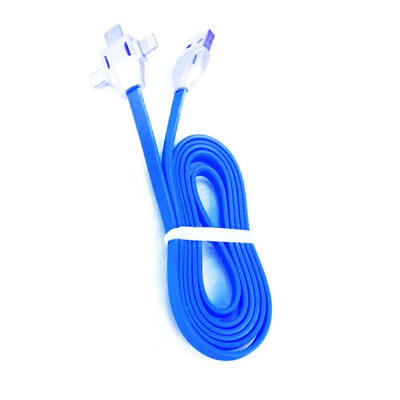 

3-in-1 Portable LED Luminous Line USB To Type-C Micro USB Lightning Charging Data Cable For IPhone Samsung Android Phones-1m