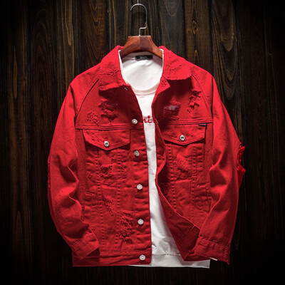 

Toponeto Mens New Fashion Autumn Winter Casual Denim Letter Jacket Long Sleeve Coats