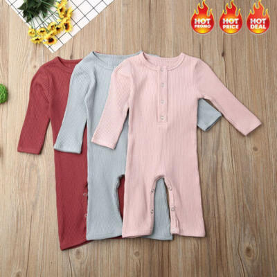 

Winter Baby Boy Girl Knitted Cotton Long Sleeve Romper Jumpsuit Bodysuit Clothes