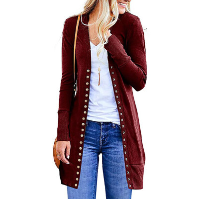 

Fashion Womens Open-front Cardigan Loose Sweater Long Sleeve Outwear Jacket Coat