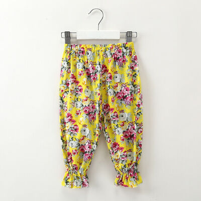 

Toddler Baby Kids Girls Soft Cotton Flowers Trousers Legging Pants Clothes Cute