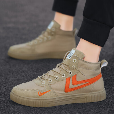 

Mens shoes in summer high-heeled small white canvas shoes leisure trend high bang hundred autumn tide shoes
