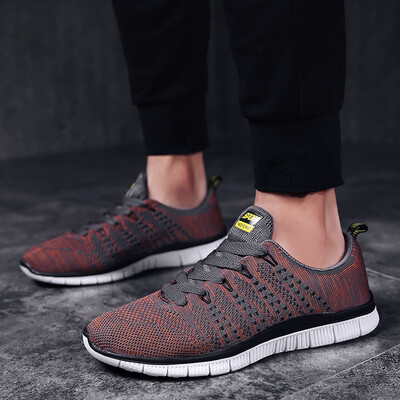 

2018 autumn fashion mens shoes Korean version of the trend of casual shoes flying woven lightweight breathable mesh shoes mens sports running shoes