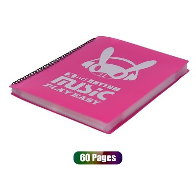 

A4 Sized Spiral-Bound Music Folder for Sheet Music Writable Band Folders File Paper Storage 60 Pages Orange