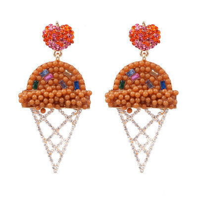 

2019 New Colorful Flower Big Brand Design Luxury Starburst Pendant Crystal Drop Earrings Gem Statement Jewelry