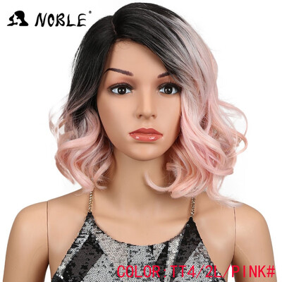 

Noble Hair African American 12"Inches Black Ombre Pink Fashion Style Loose Wavy Hair Synthetic Lace Front Wigs For Black Women