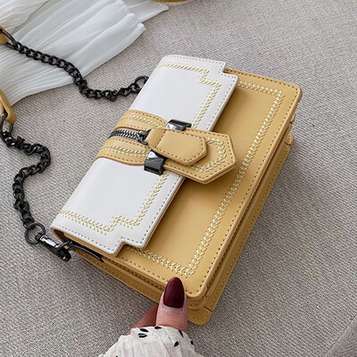 

On the new womens bag new 2019 tide Korean version of Joker Messenger bag chain shoulder texture fashion small square bag