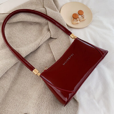 

Retro chic shoulder fashion bag womens solid color bag portable Joker trend simple Hong Kong wind bag