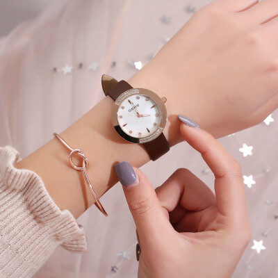 

Trend small fresh quartz female watch temperament rhinestone scale ladies belt waterproof watch