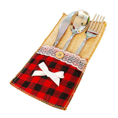 

Burlap Lace Knife And Fork Set New Christmas Restaurant Hotel Wedding Birthday Party Decoration Tableware