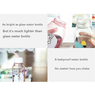 

New Transparent Plastic Student Water Bottle 350ml Portable Water Bottle Sports Decor Water Bottle with Tea Filter Layer