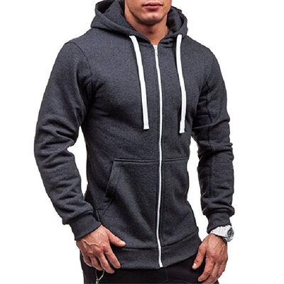 

Mens Fleece Hoodie With Thermal Lined Hood Jacket Sweatshirt Zip Outerwear Warm