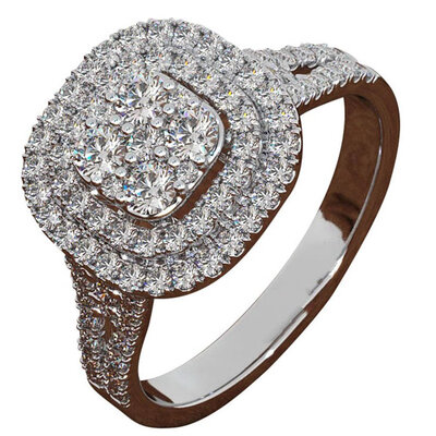 

2019 Luxury Women Vintage Full Diamond Ring Engagement Wedding Ring