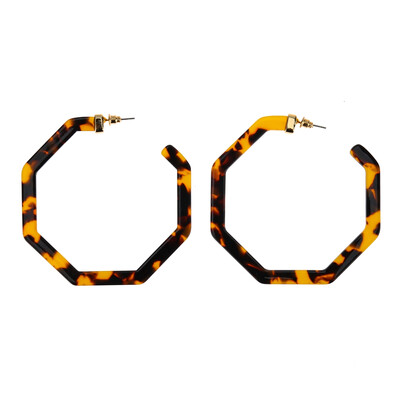 

WOWSHOW Fashion Geometric Octagon Hexagon Hoop Earrings for Women Girls