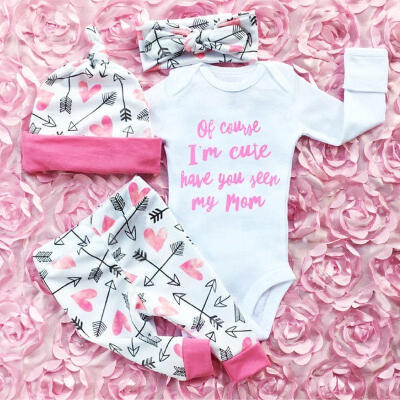 

Newborn Infant Baby Kids Girls Clothes Romper Jumpsuit BodysuitPants Outfit Set