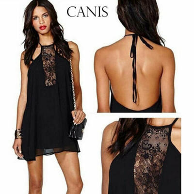 

Women´s Summer clubwear Sexy Backless Dress Chiffon Sleeveless Skirt Sundress