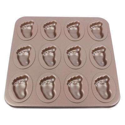 

Greensen Cute Foot Shape 12 Grids DIY Cake Baking Tray Non-stick Pastry Baking Mold for Home