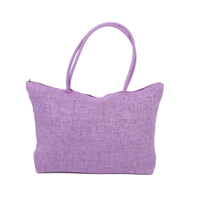 

Hot Ladies Straw Weaving Summer Beach Tote Bag Shopping Travelling Zippered Bag