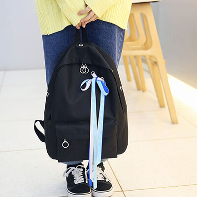 

Tailored Women Vintage Ribbons Canvas Backpack School Satchel Travel Hiking Book Bag BK