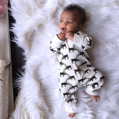 

2Pcs Christmas Newborn Baby Girls Boys Deers Rompers Jumpsuit Hat Outfit Set