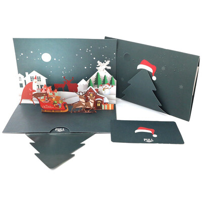 

New Hot Christmas Popup Cards DIY Handmade 3D Winter Festival Greeting Gifts Cards Happy Holiday Invitation Cards