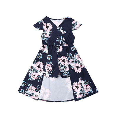 

Baby Girls Elegant Romper Dress Printed Flower Dress Toddler Dresses Country Style