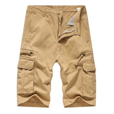 

Gobestart Mens Casual Pure Color Outdoors Pocket Beach Work Trouser Cargo Shorts Pant