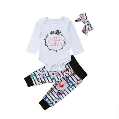 

Family Matching Clothes Big Sister T-shirt Little Sister Romper Pant Outfits