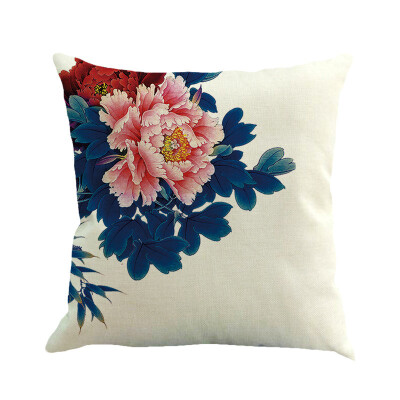 

Siaonvr Flower Painting Linen Cushion Cover Throw Pillow Case Sofa Home Decor