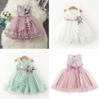 

Flower Girls Dresses Princess Kids Baby Pageant Party Wedding Tutu Dress Gown