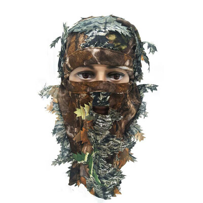 

3D Leaf Camouflage Full Face Mask Thin Section Stereo Balaclava Hat Cap Camping