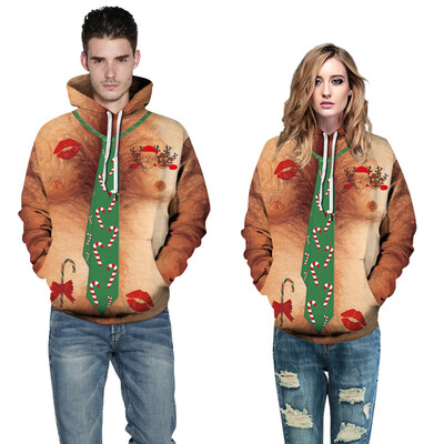 

Gobestart Men Women Winter Christmas Long Sleeve Hooded Coat Pullover Outwear Tops Blouse