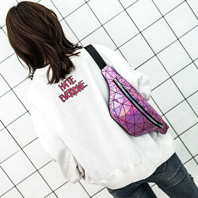 

2019 New Style Fashion Hot Sequin Bum Bag Travel Pouch Zipper Fanny Pack Waist Belt Holiday Plaid Casual
