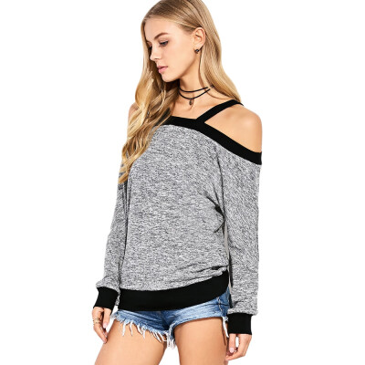 

Cold Shoulder Color Block T-Shirt